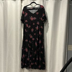 Torrid. Black dress with floral. Size 3